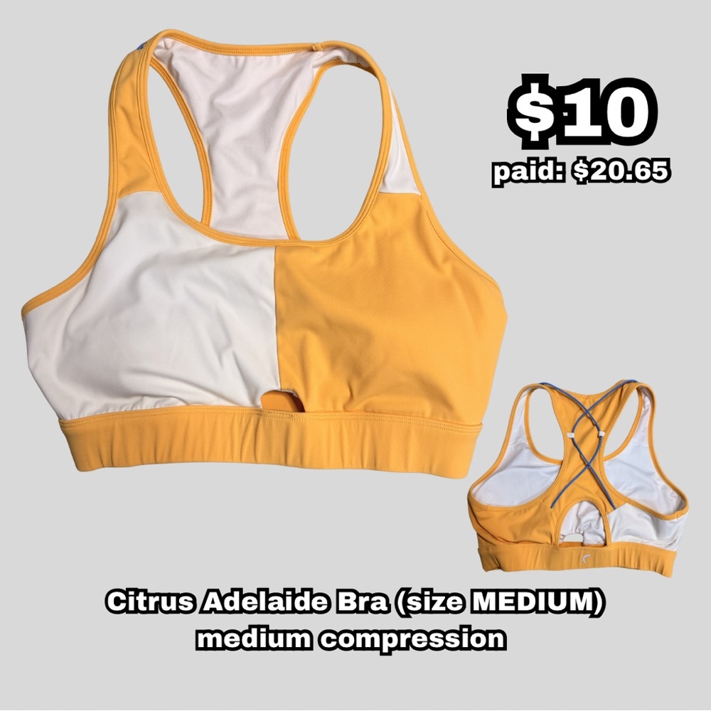 ZYIA Orange, White, & Blue Detail Sports Bra